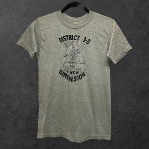 Vintage 1980s “District 3-D A New Dimension" Single Stitch Gray T-Shirt // S